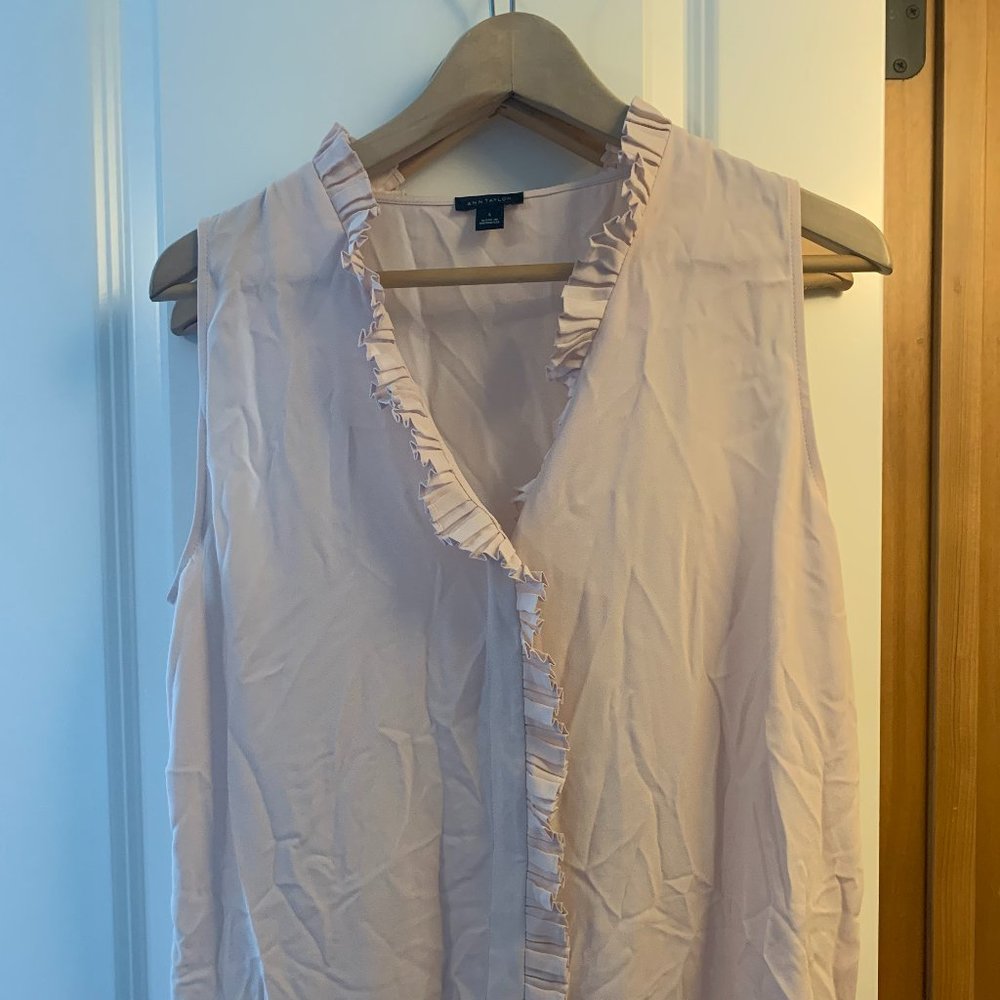Ann Taylor Blouse, Blush (soft pink color), Size Small